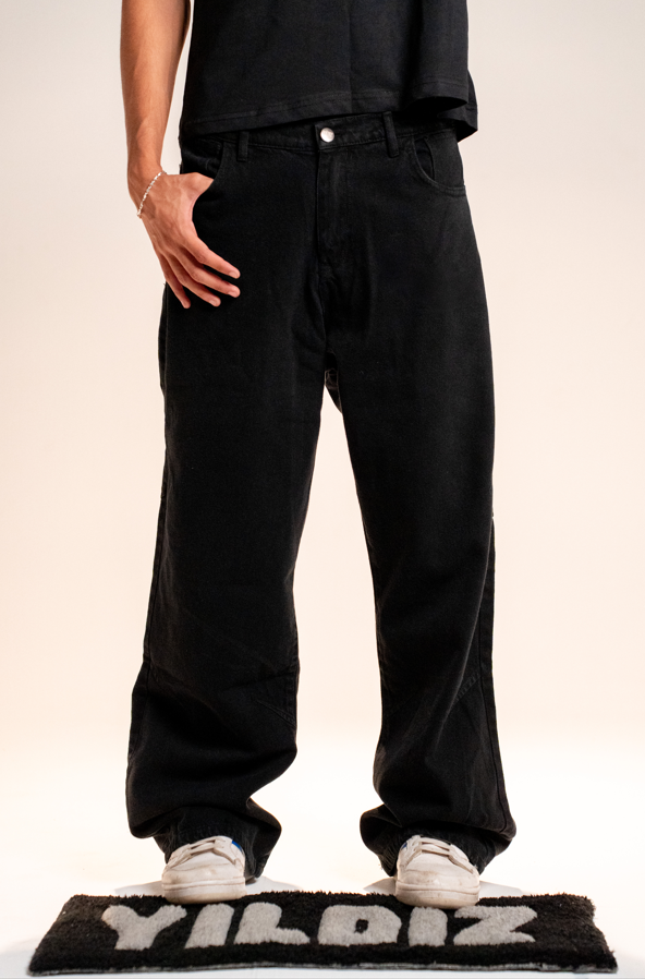 Dark Black Baggy Jeans