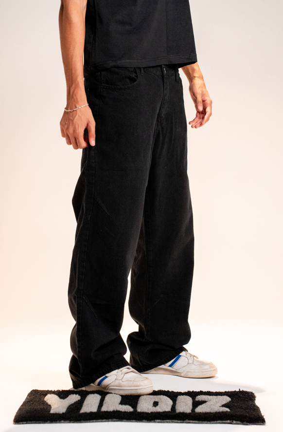 Dark Black Baggy Jeans